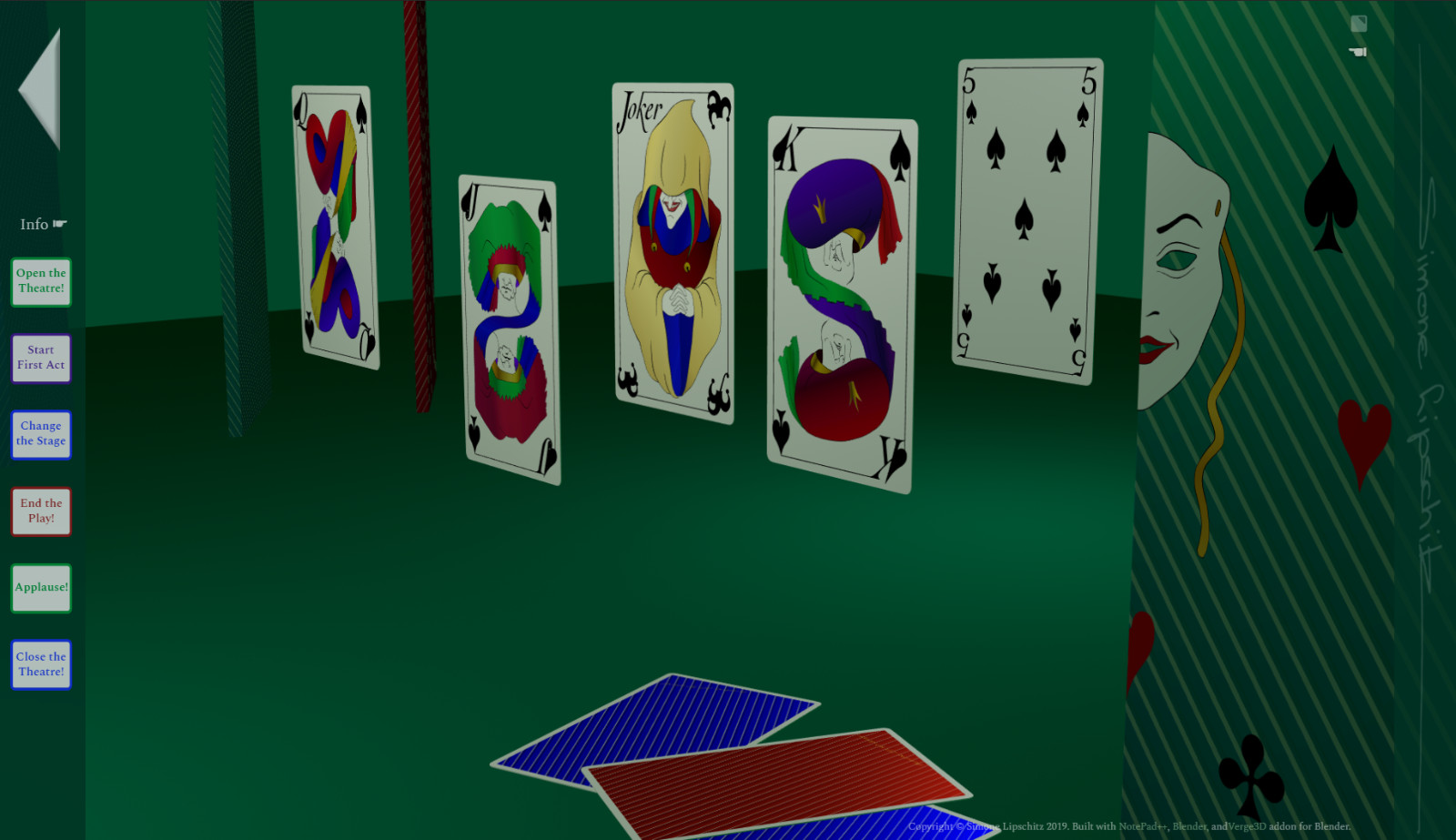 Card Deck Theatre. WebGL application.